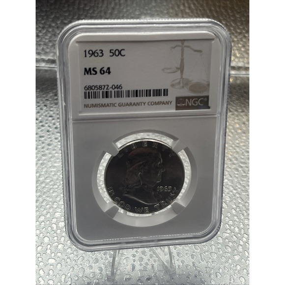1963-P50C Franklin Silver Half Dollar PHILADELPHIA Mint NGC MS64